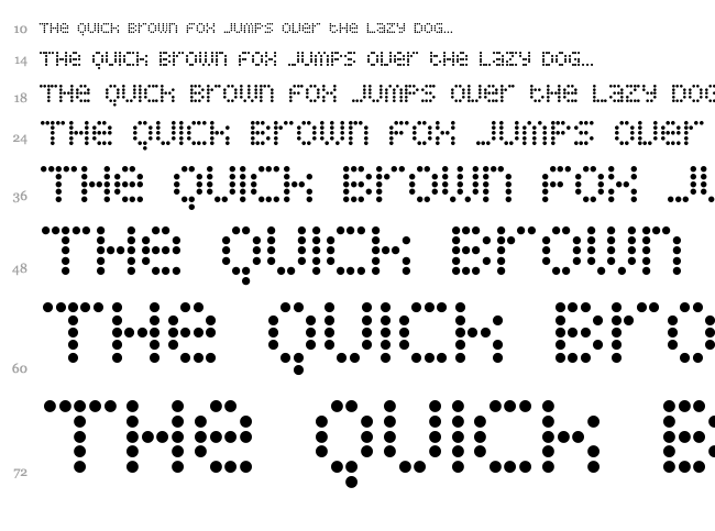 Display Dots font waterfall