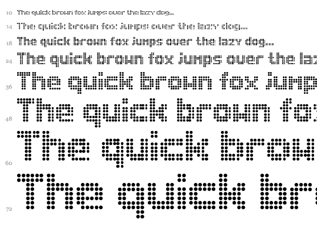 Dolly Dots font waterfall