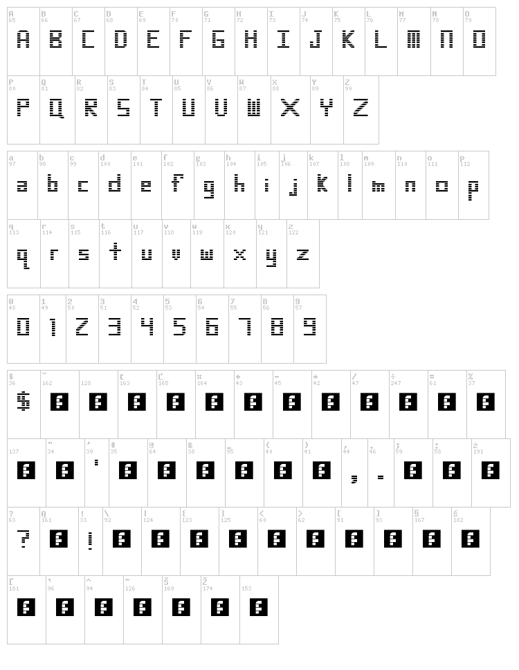Espionage font map