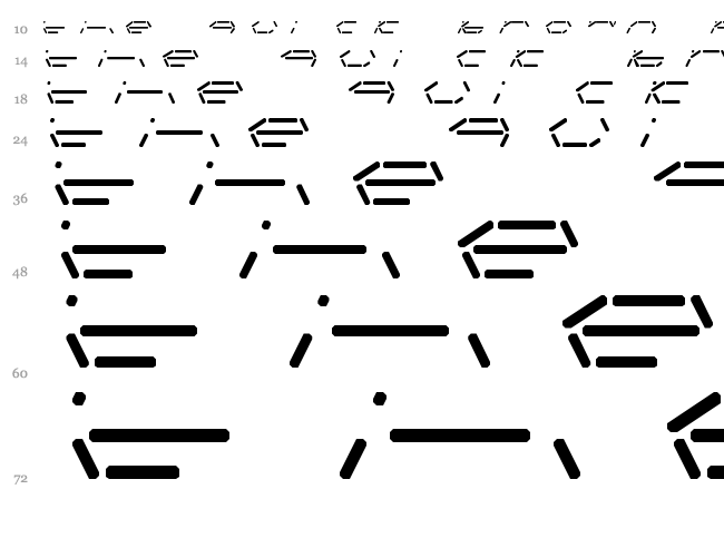 Fifteen Segment Rush LDR font waterfall
