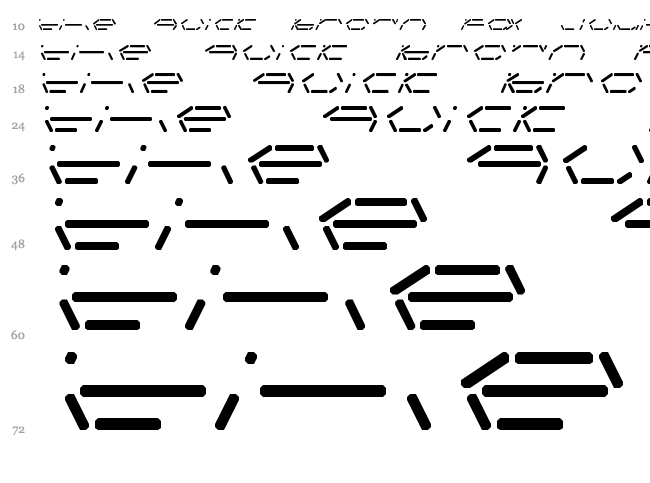 Fifteen Segment Rush LDR font waterfall