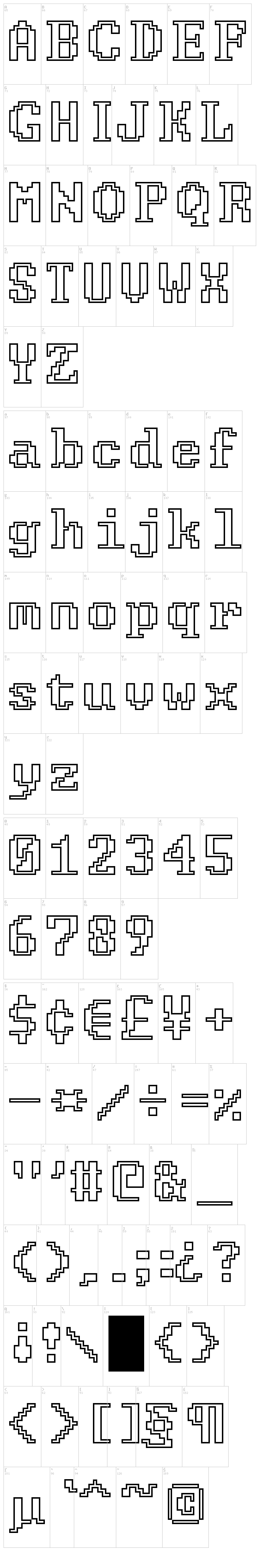 FixCystNeon font map
