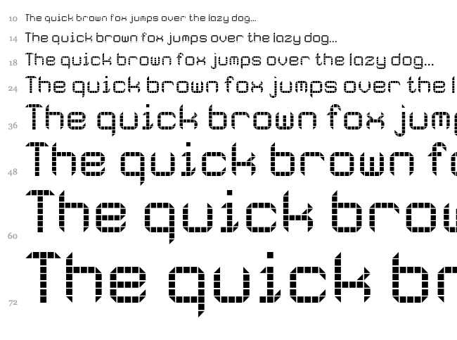 Galactic Spaceport font waterfall