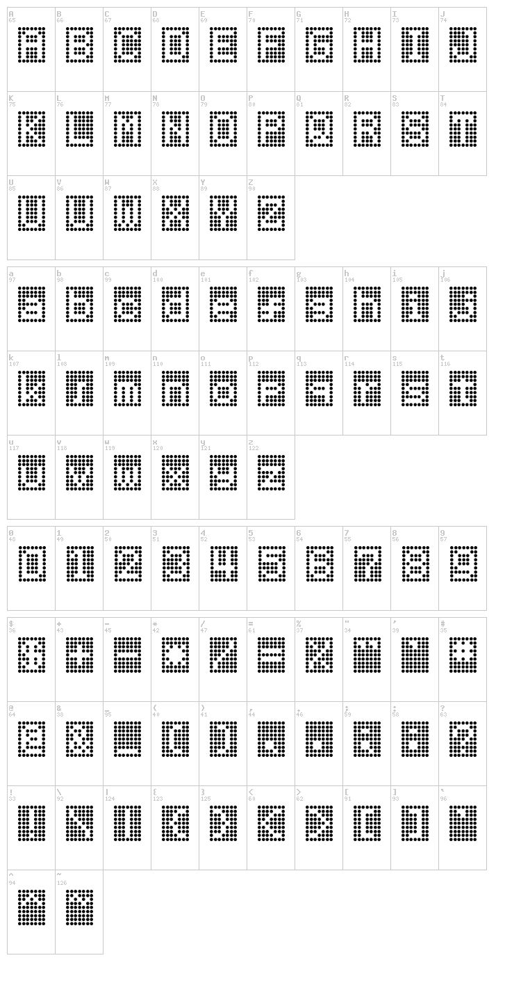 HNrumine font map