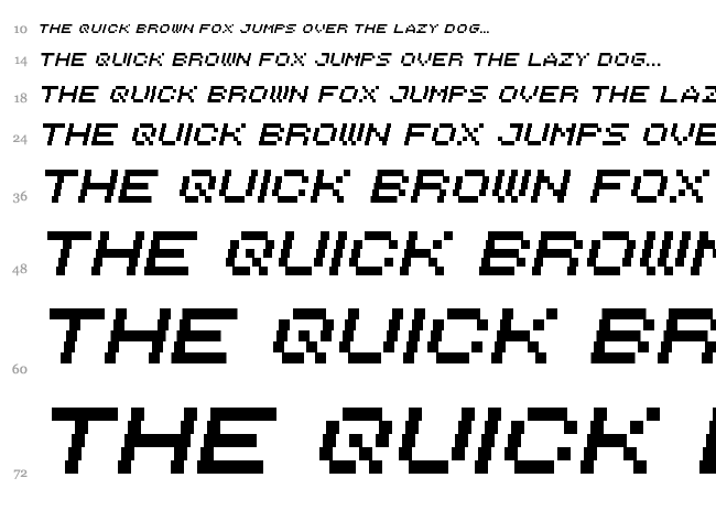 Italipixel font waterfall