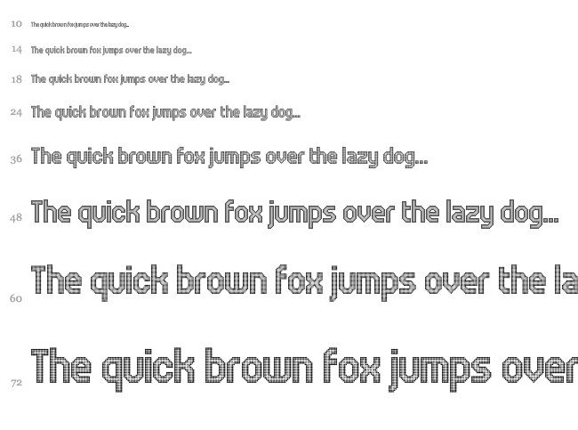 JD Digital font waterfall
