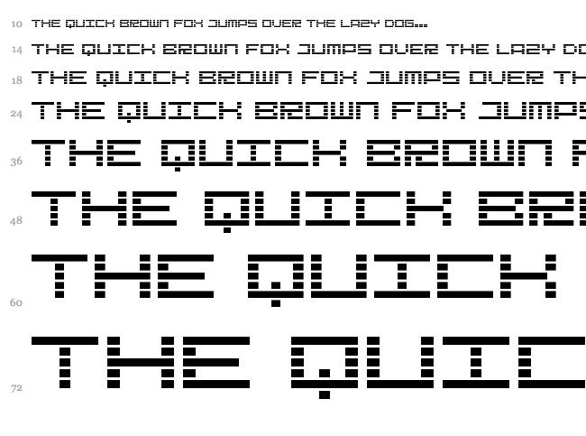 LCD Expanded font waterfall