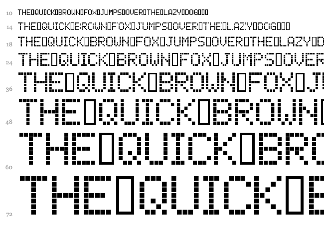LCD Phone font waterfall