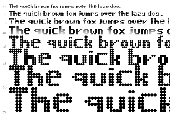 Led 8x6 font waterfall