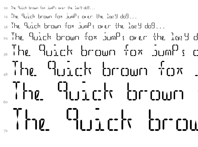 LED Simulator font waterfall
