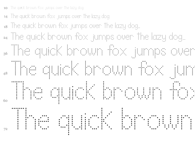 LL Dot font waterfall