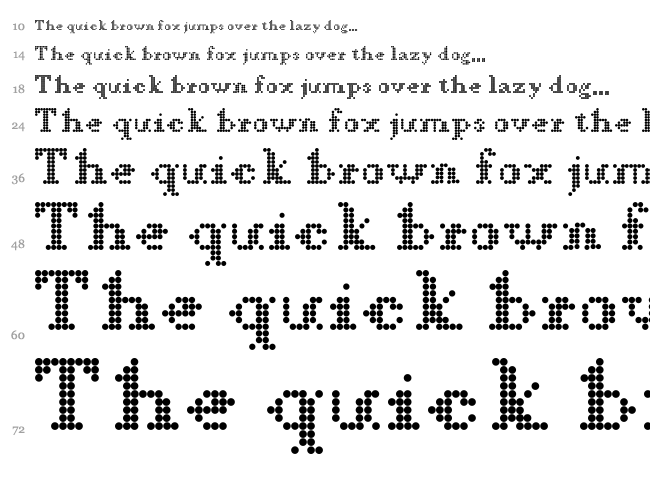 LLDCL font waterfall