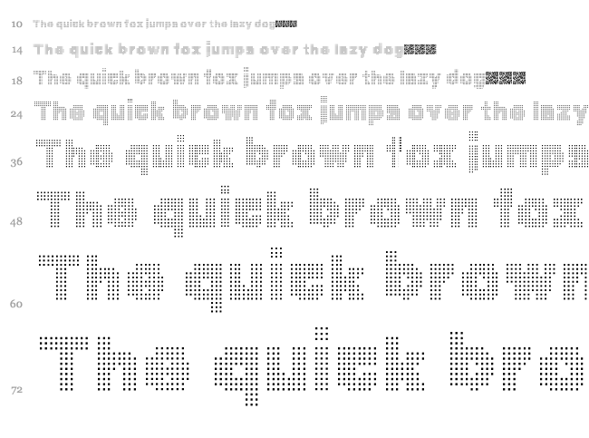 Mega Bits font waterfall