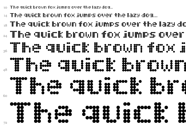Mobitec 6x6 font waterfall