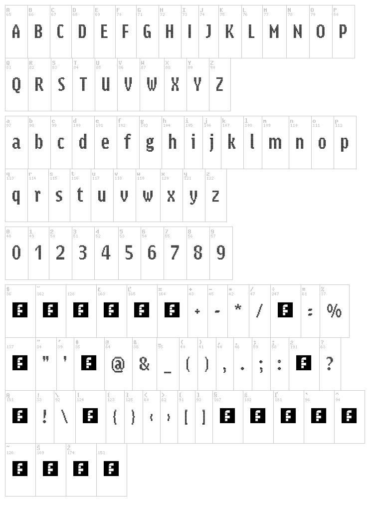 Parisienne font map
