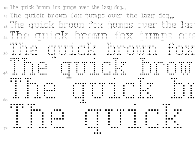Serif Dot Digital-7 font waterfall