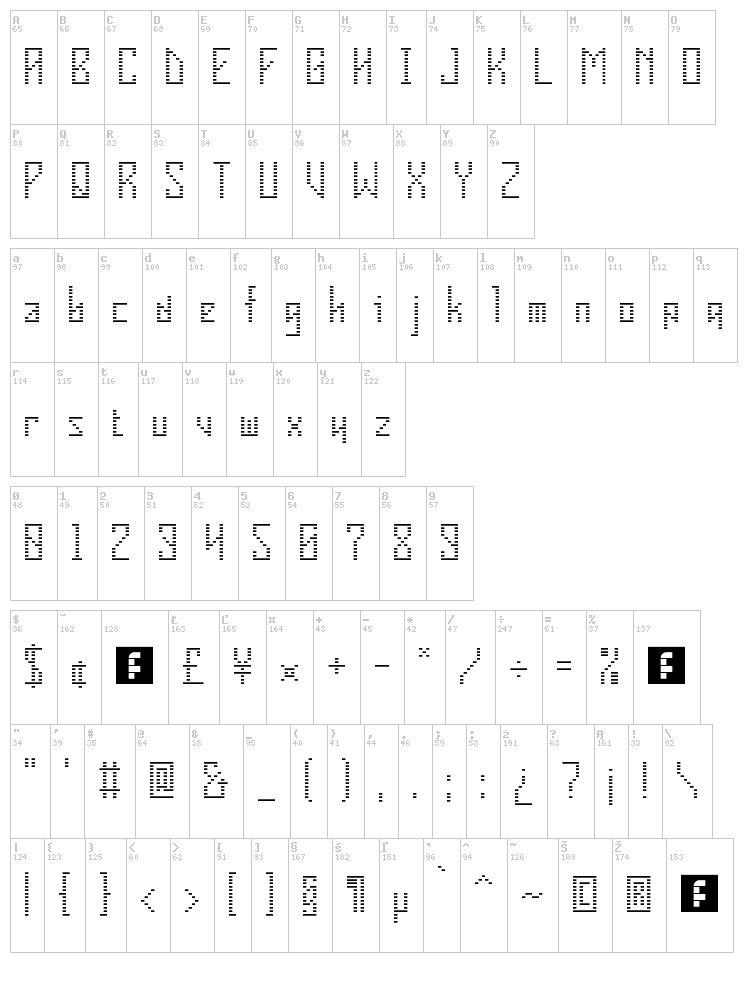 V-Insider font map