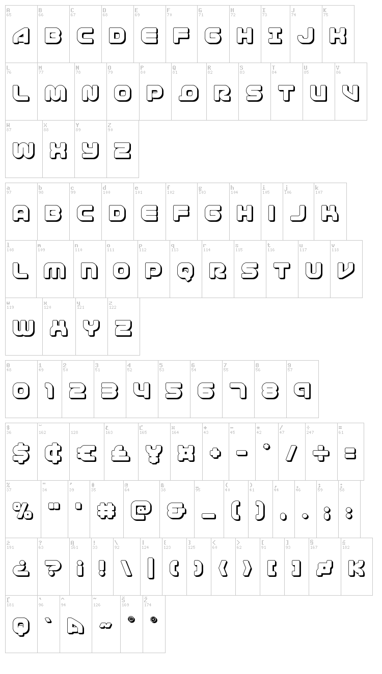 1st Enterprises font map