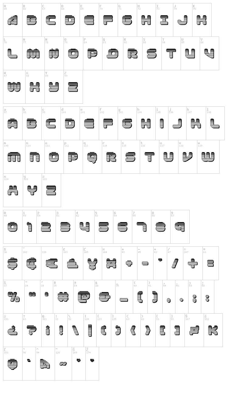 1st Enterprises font map