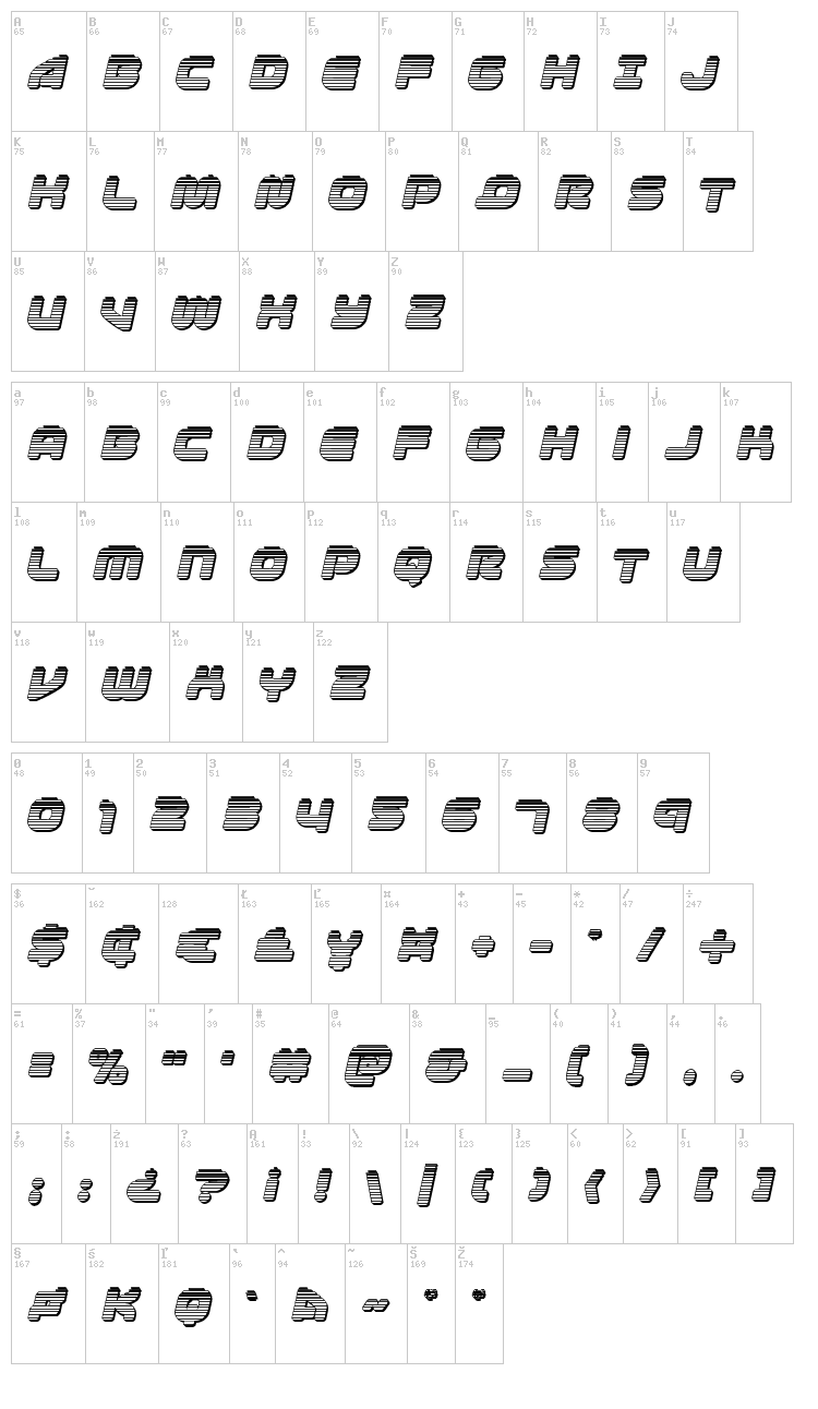 1st Enterprises font map