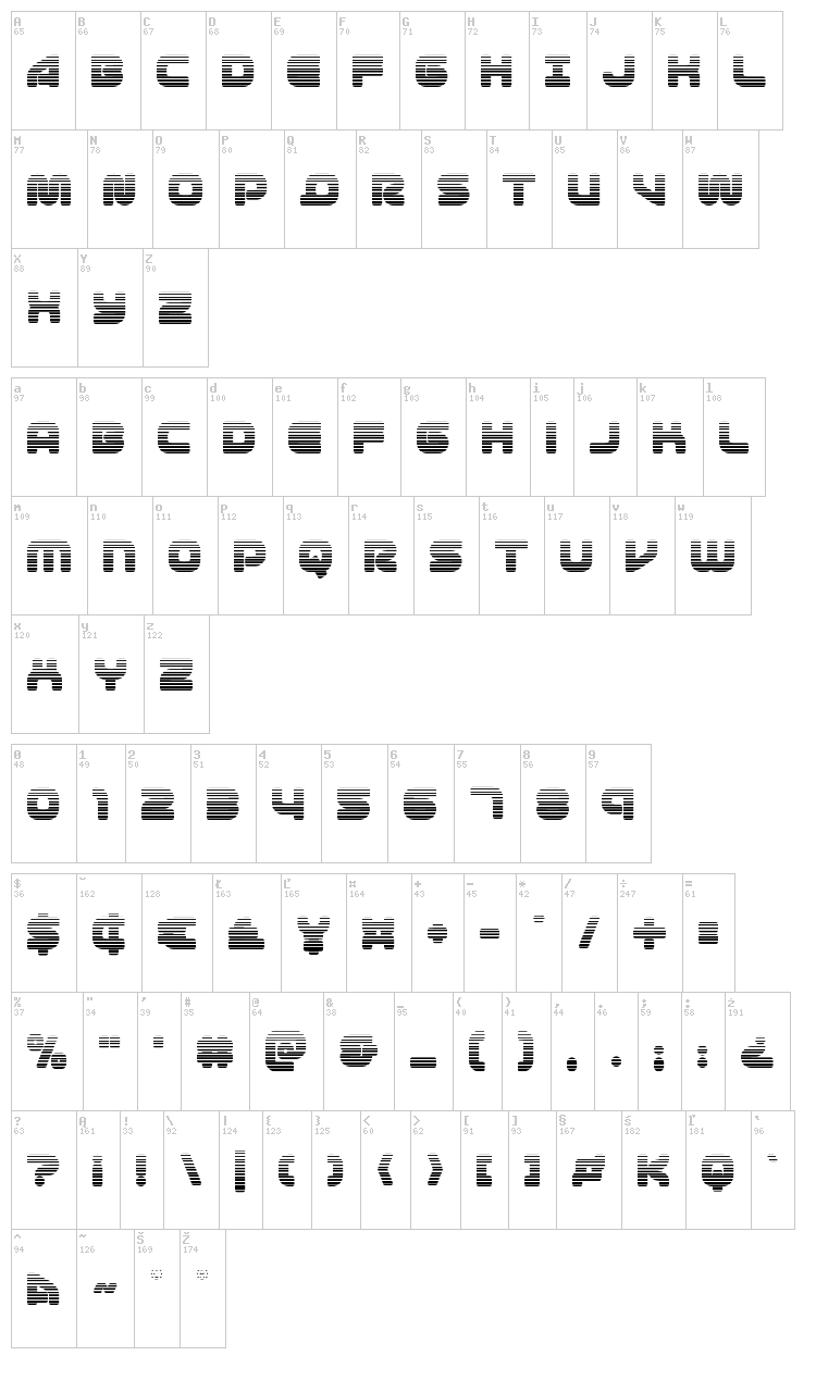 1st Enterprises font map