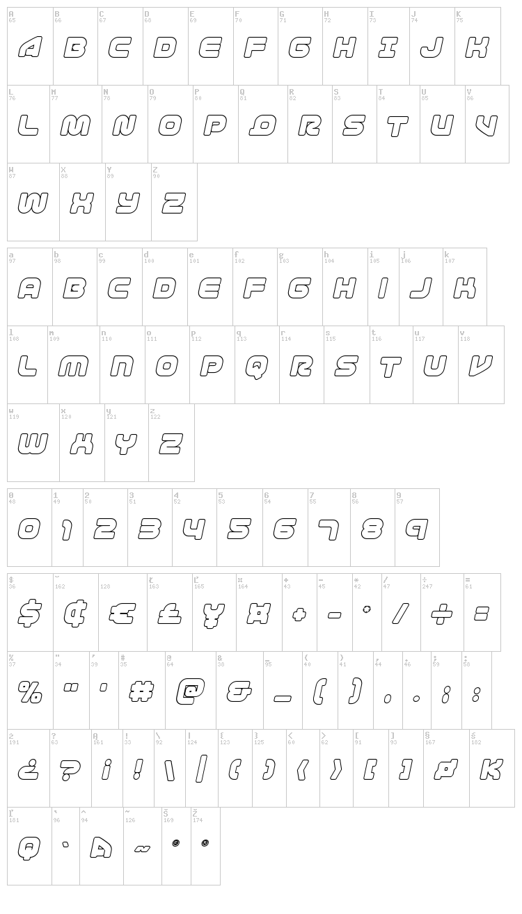 1st Enterprises font map