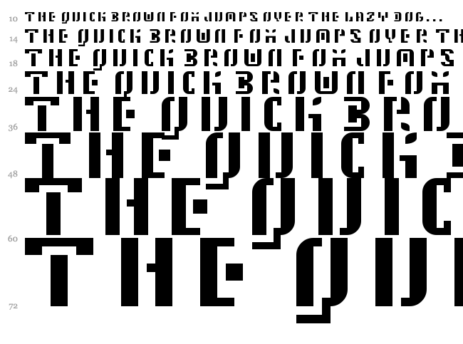 5 Space Station font waterfall