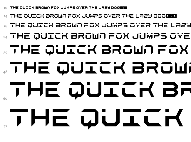 Aerospace font waterfall