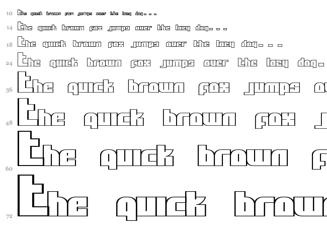 Alpha Flight font waterfall