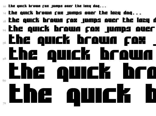 Alpha Flight font waterfall