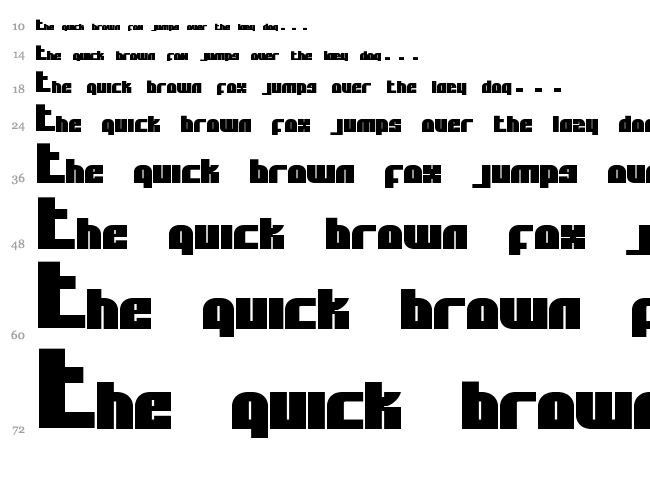 Alpha Flight font waterfall