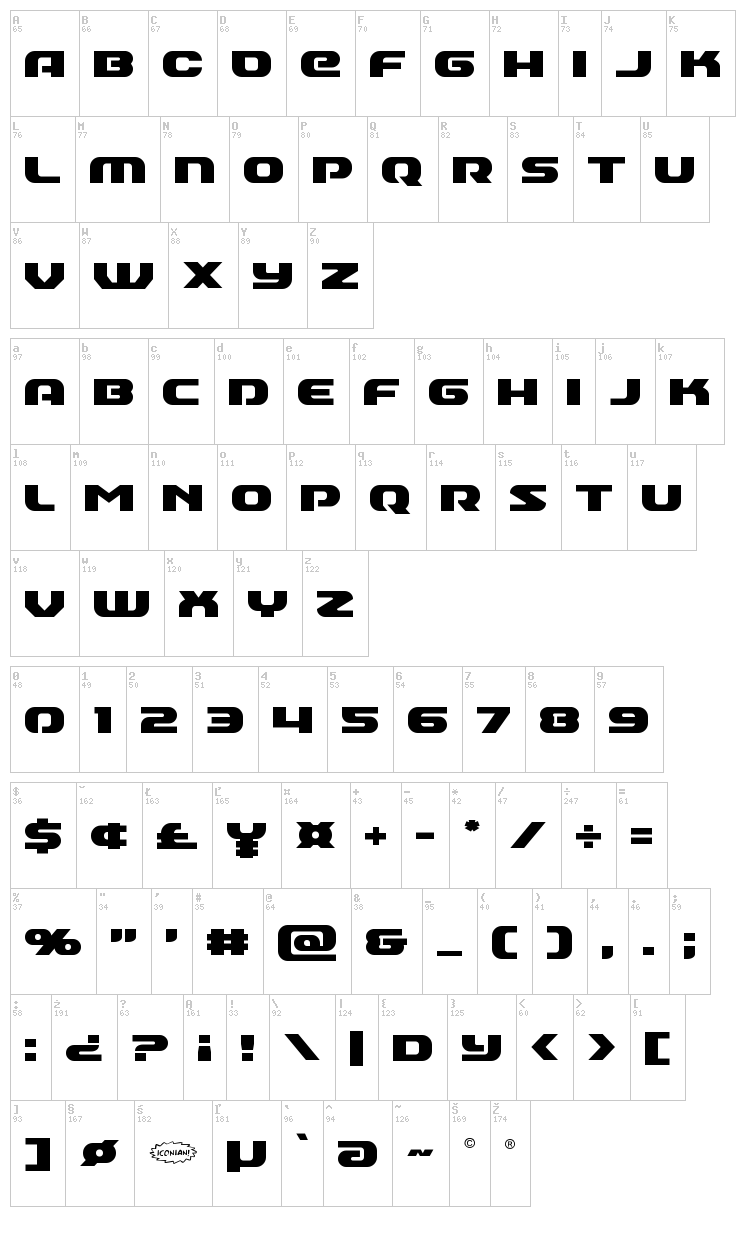 Annapolis font map