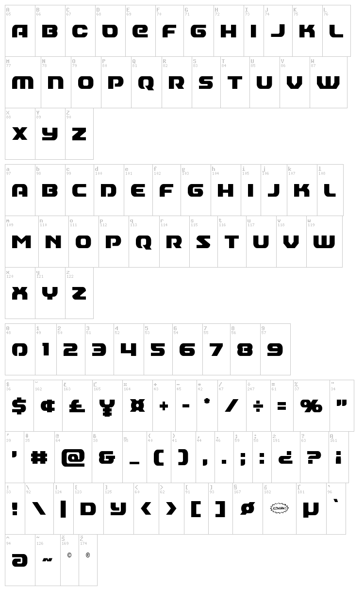 Annapolis font map