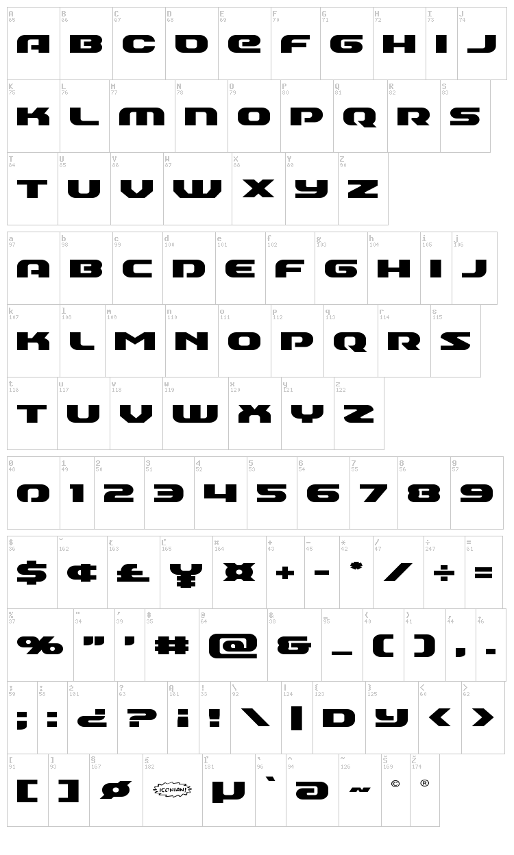 Annapolis font map