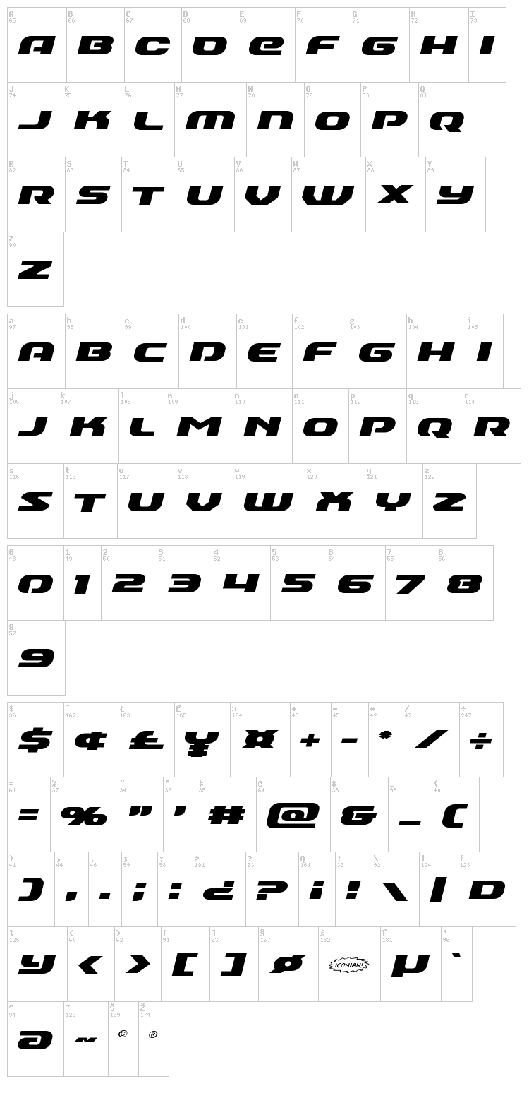 Annapolis font map