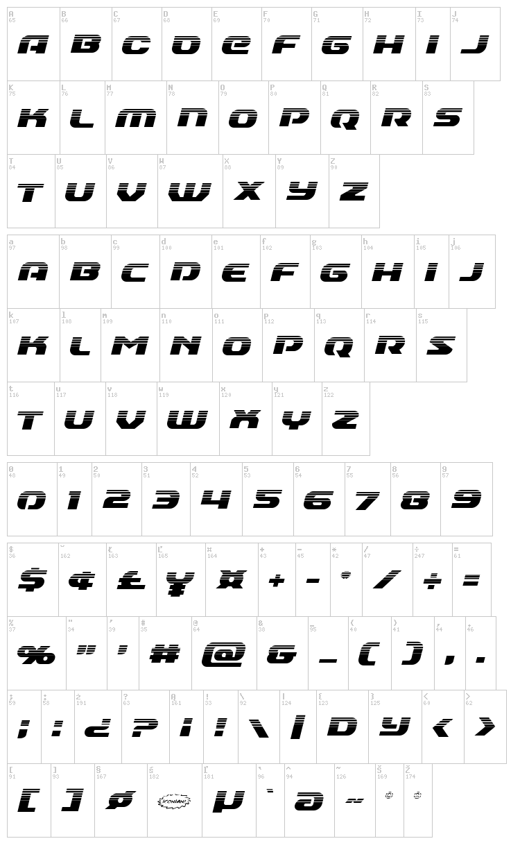 Annapolis font map