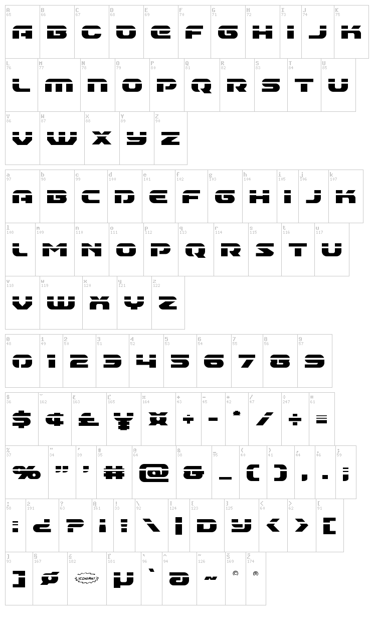 Annapolis font map