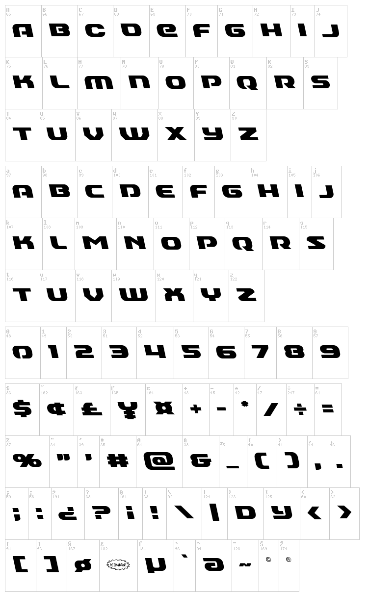 Annapolis font map