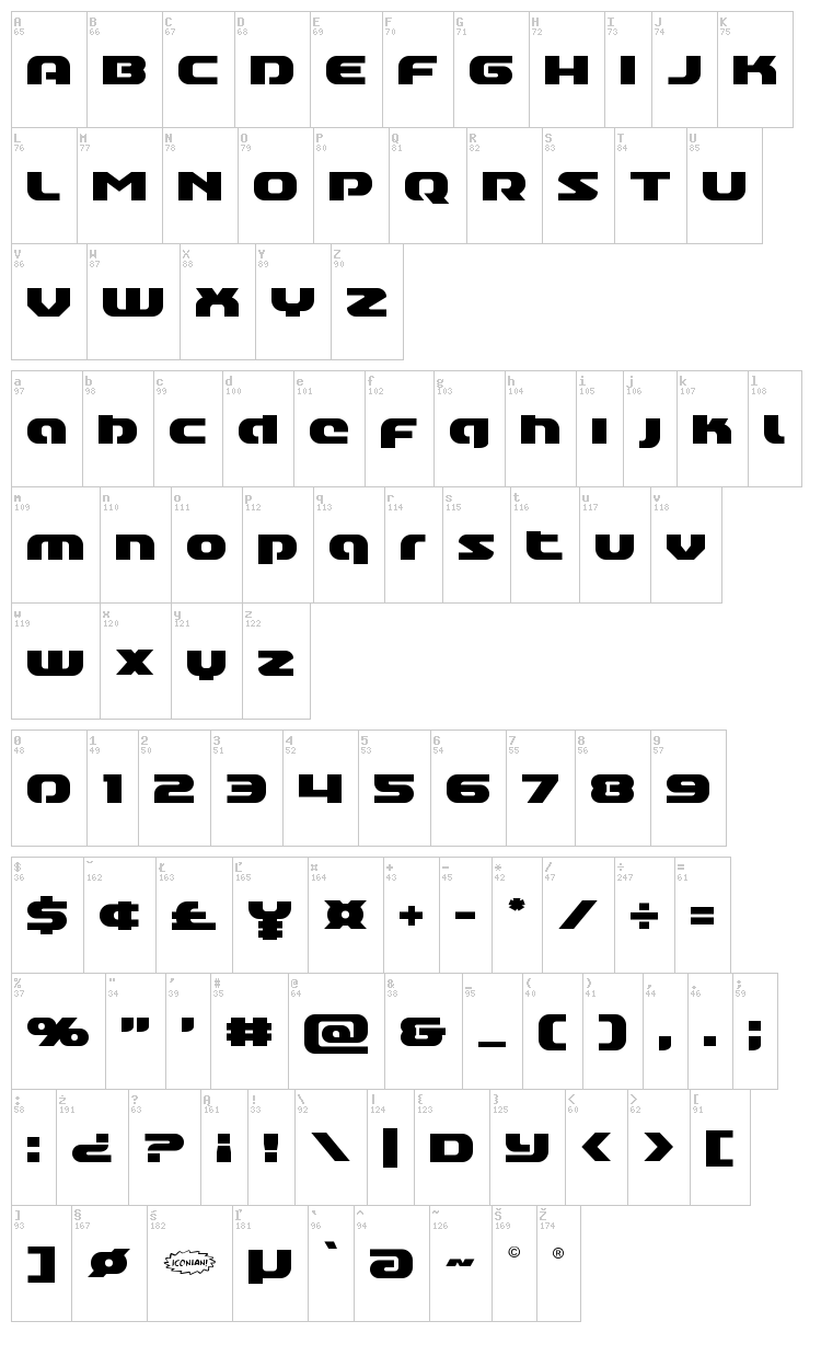 Annapolis font map