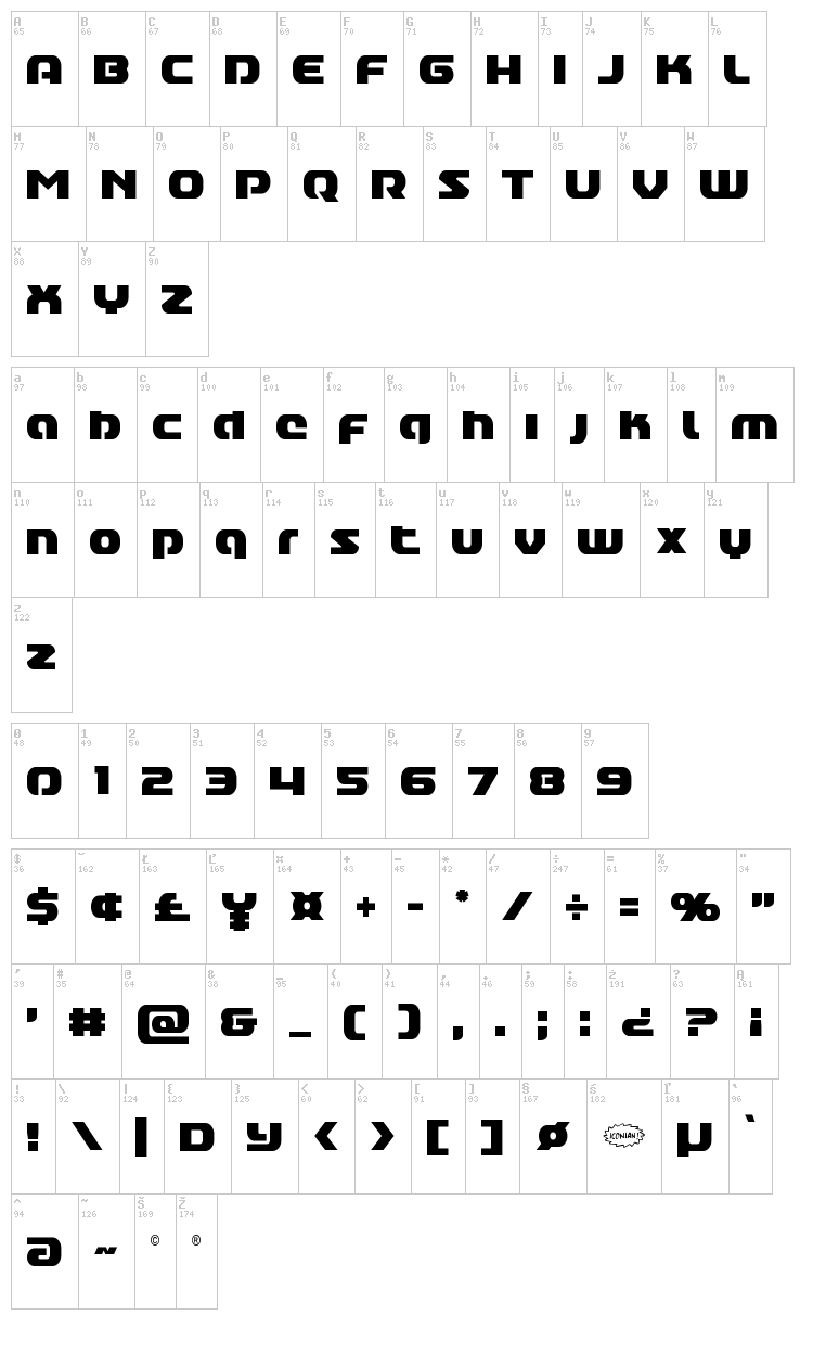 Annapolis font map