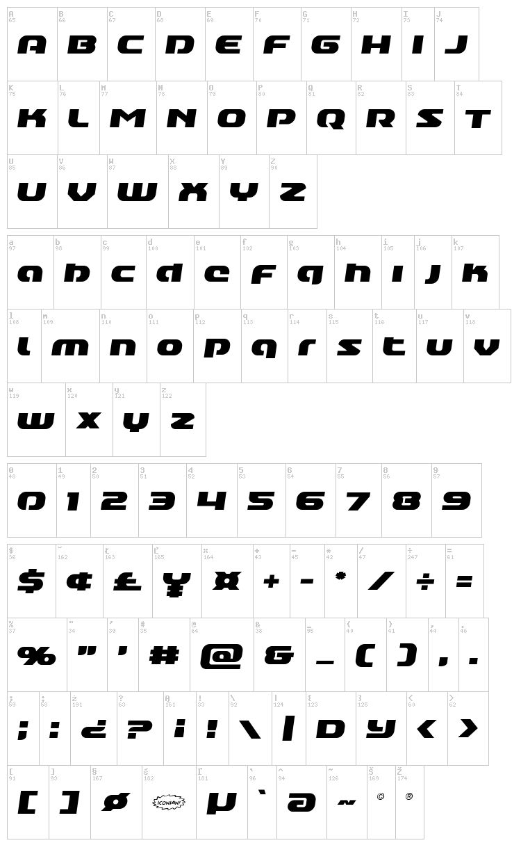 Annapolis font map