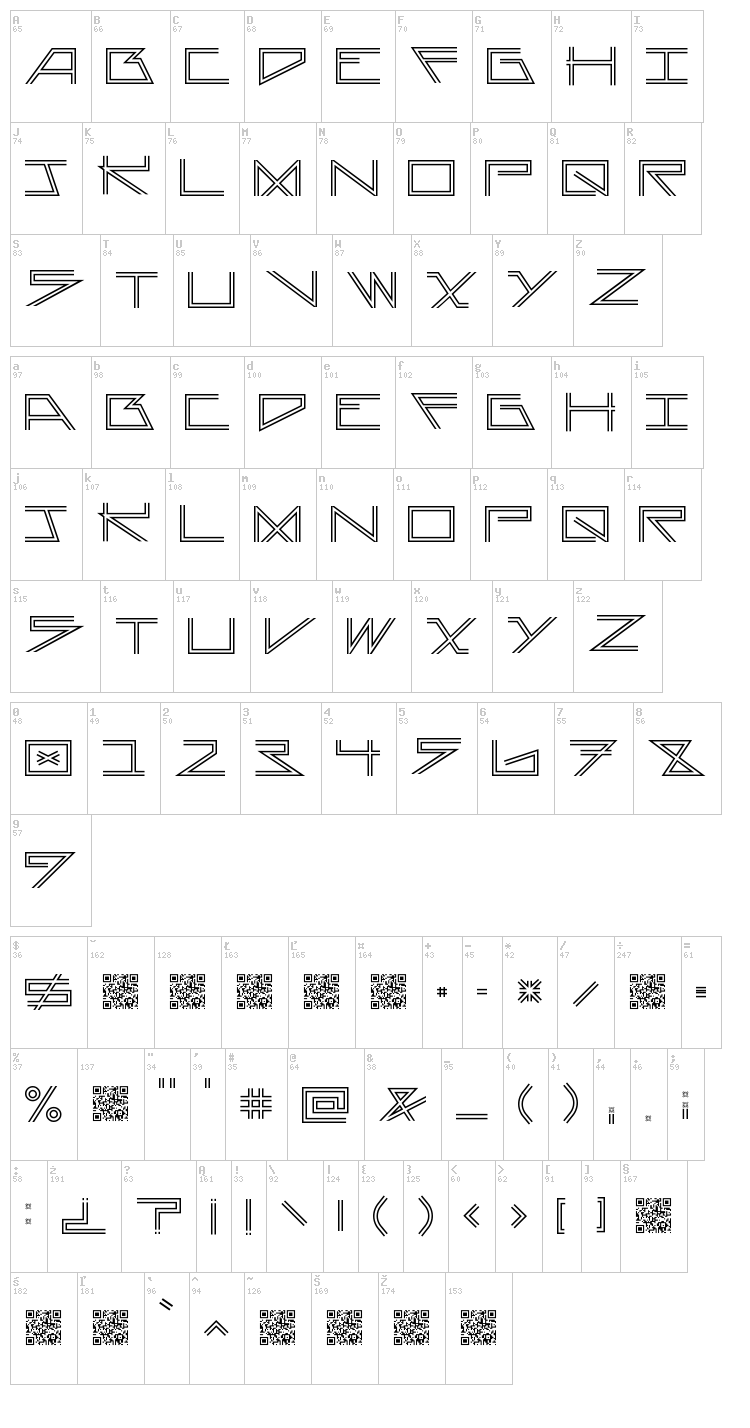 Asterisk font map