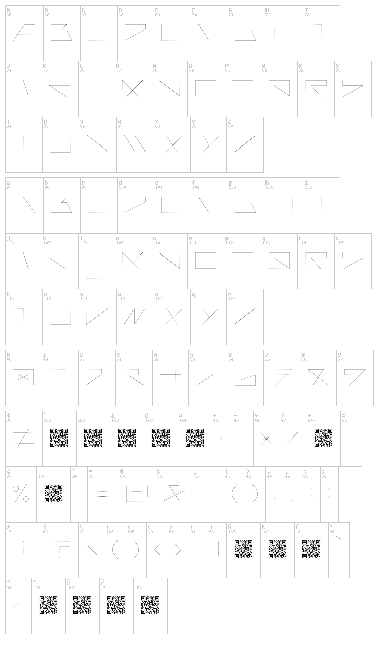 Asterisk font map
