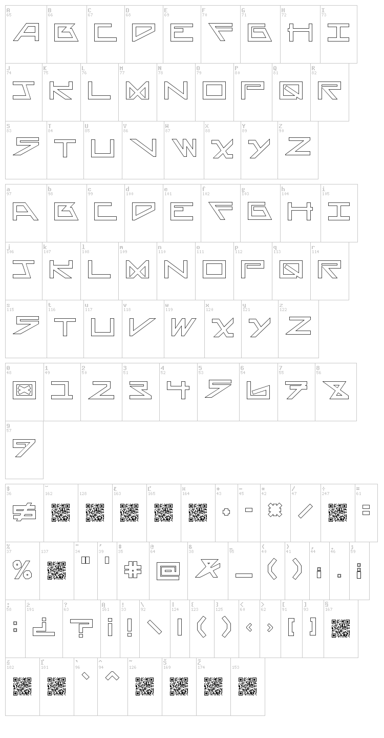 Asterisk font map
