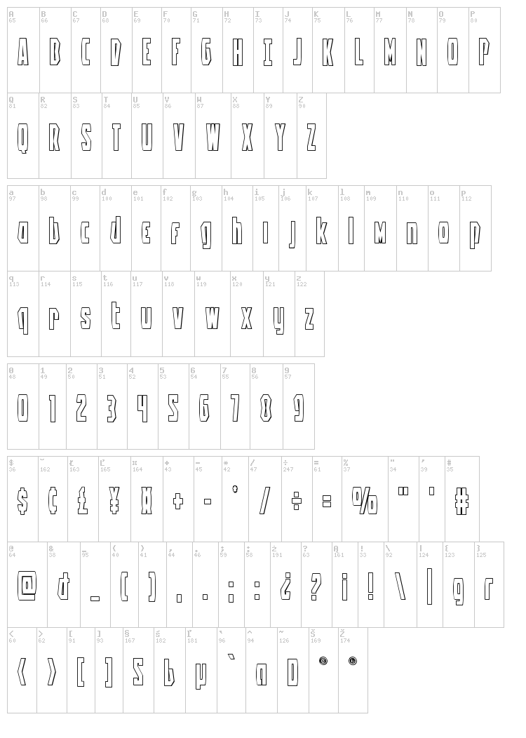 Battleworld font map