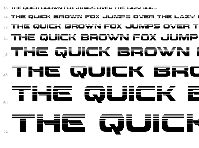 Beam Weapon font waterfall