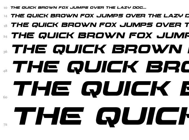 Beam Weapon font waterfall