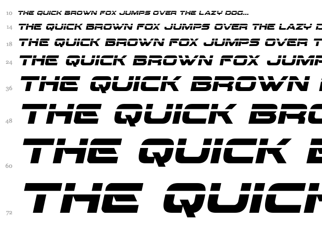 Beam Weapon font waterfall