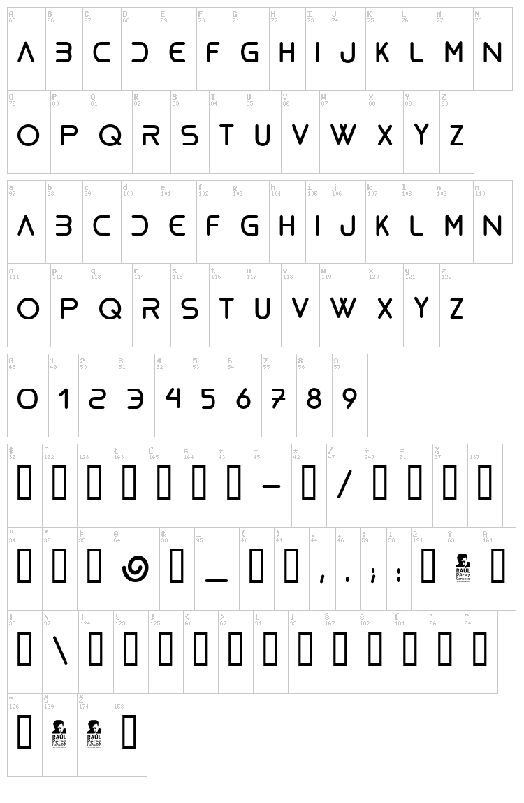 Bioliquid font map