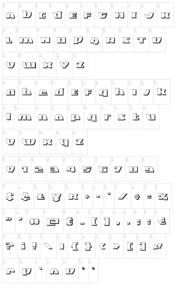 Black Bishop font map